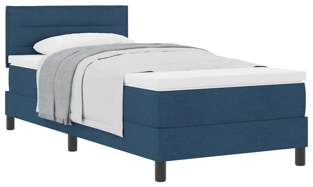 Cama Box com Colchão Azul 80x200 cm Tecido