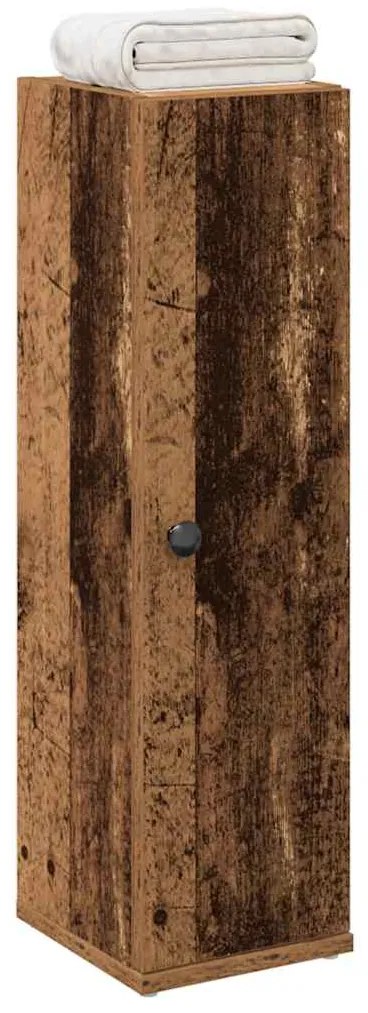 vidaXL Móvel p/ casa banho c/ suporte rolos 20,5x22x72cm madeira velha