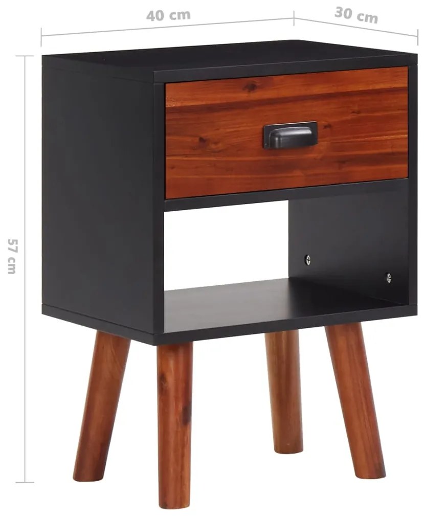Mesa de cabeceira 40x30x57 cm madeira de acácia maciça