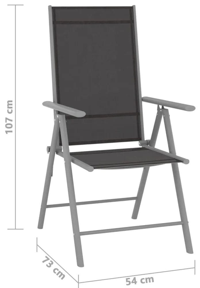 9 pcs conjunto lounge de jardim preto e prateado