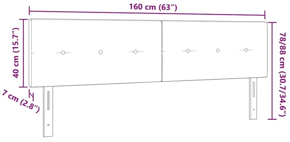 Cabeceira vidaXL com Botões em Veludo Azul Escuro 160 cm