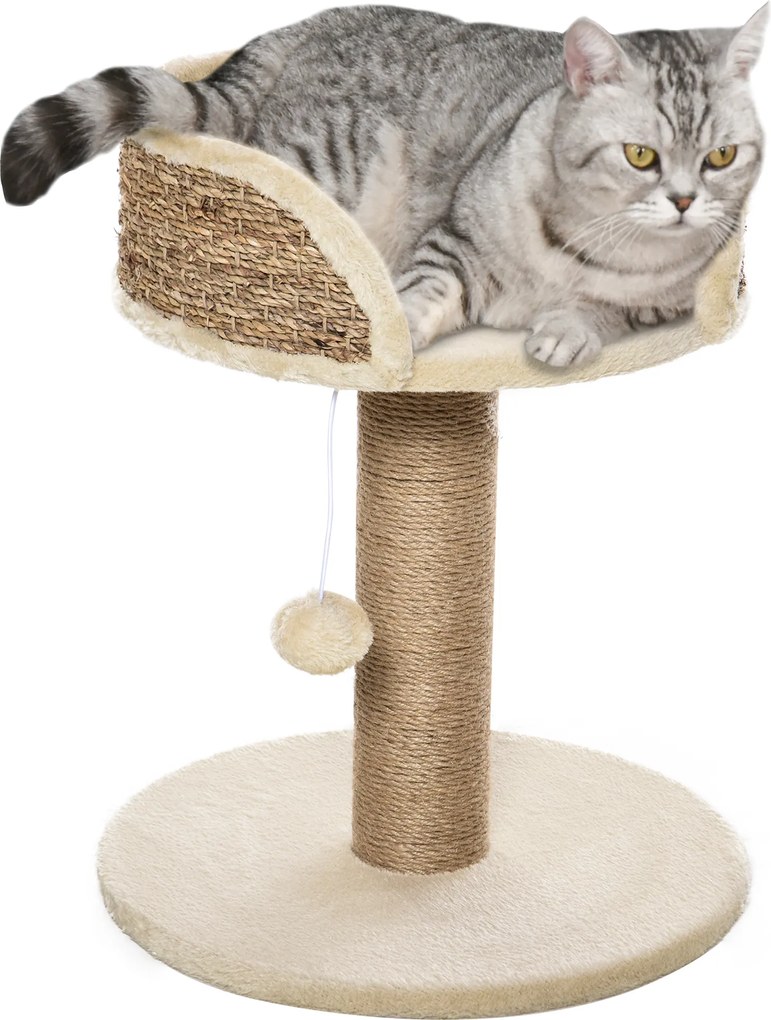 Arranhador para gatos, para trepar e arranhador 40 x 40 x 49 cm, bege