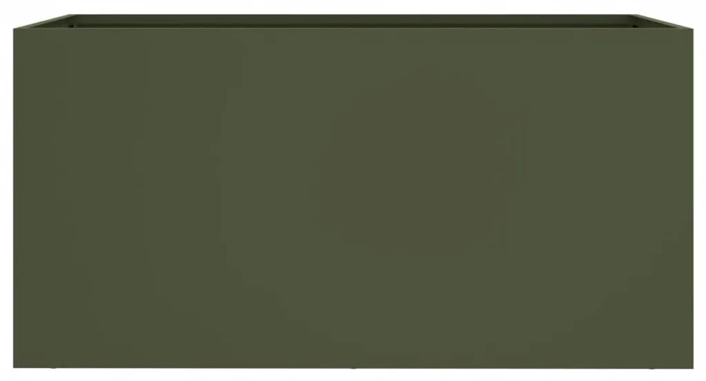 Vaso/floreira 62x30x29 cm aço verde azeitona