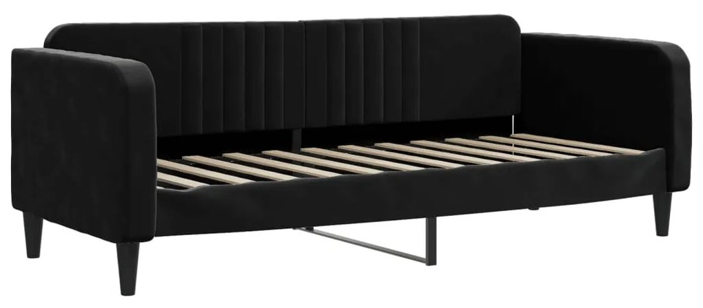 Sofá-cama com gavetão 80x200 cm veludo preto