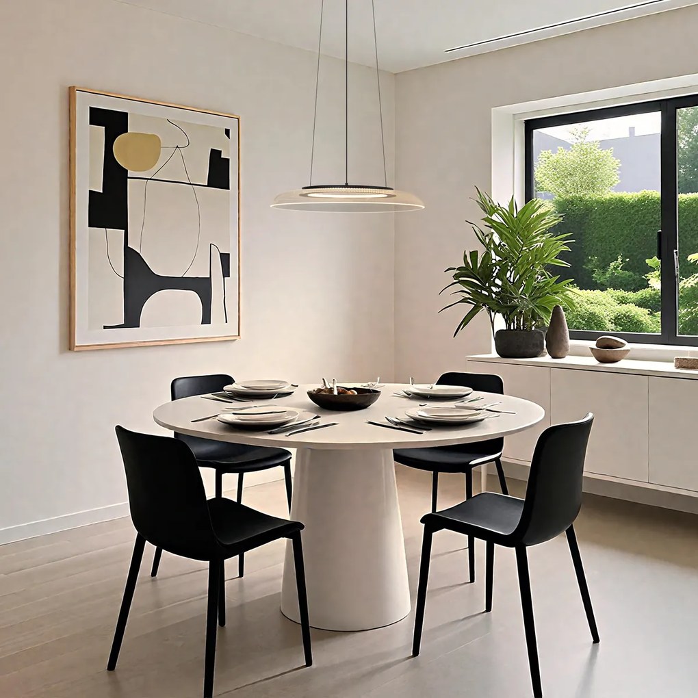 Candeeiro suspenso de design preto e transparente com 3 níveis de regulação - Scacrylic