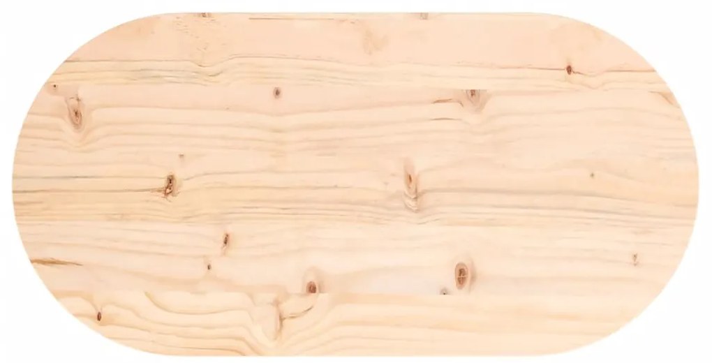 Tampo de mesa oval 80x40x2,5 cm madeira de pinho maciça