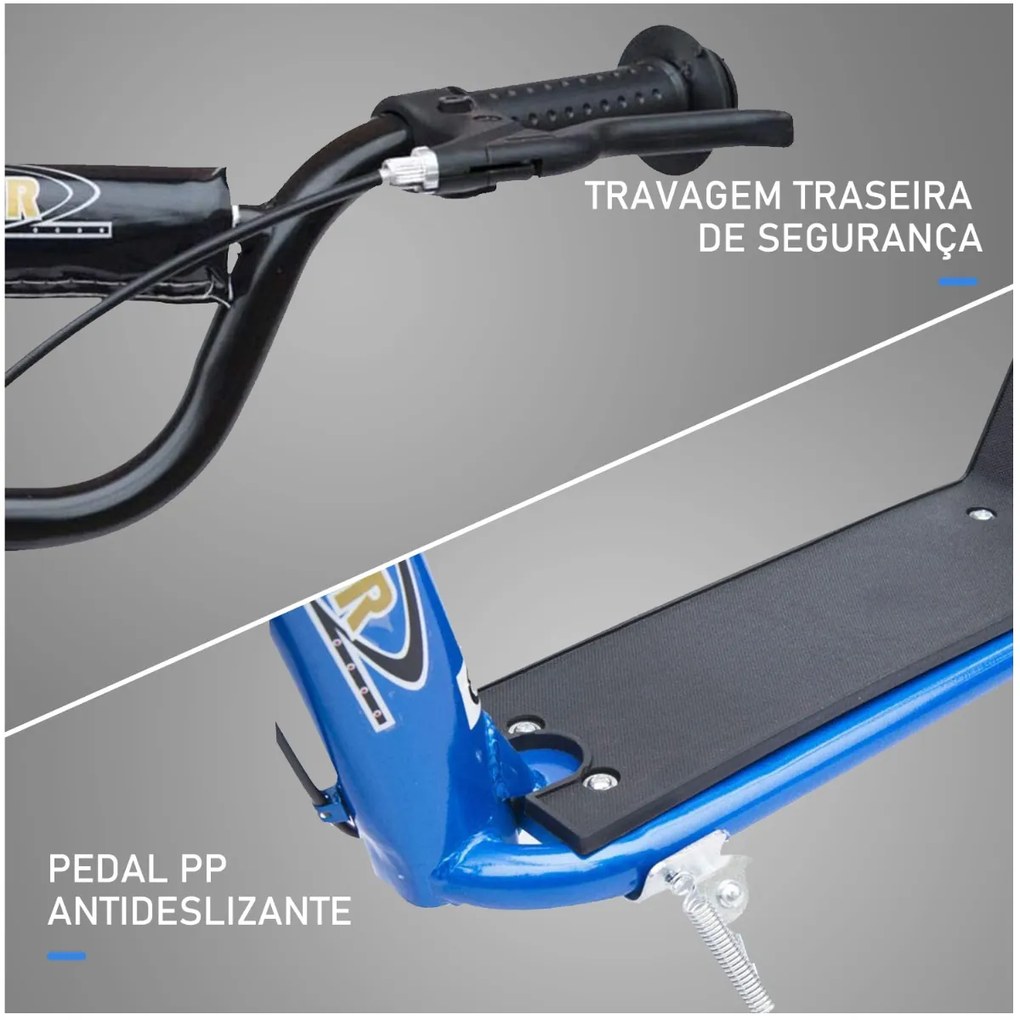 Trotinete para Crianças acima de 5 anos Scooter de 2 Rodas Grandes de 12 Polegadas com Freio e Guidão Ajustável em Altura Carga Máx. 100kg 120x52x80-8