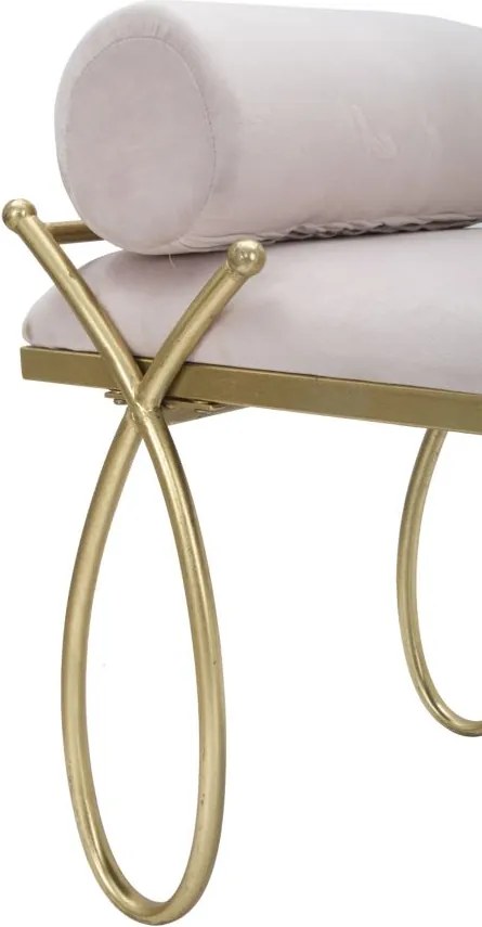 BANCO RIBBON 112,5X49X53 CM ROSA E DOURADO