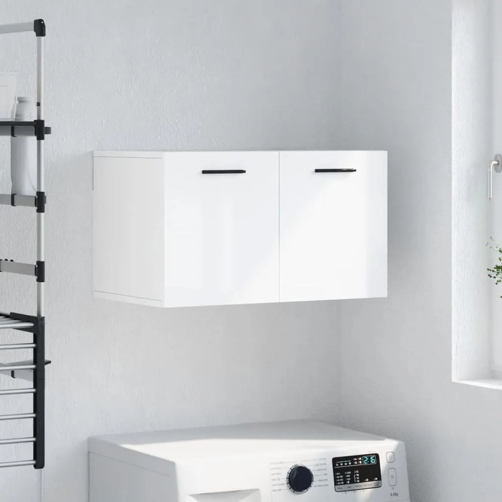 830038 vidaXL Armário parede 60x36,5x35 cm derivados madeira branco brilhante
