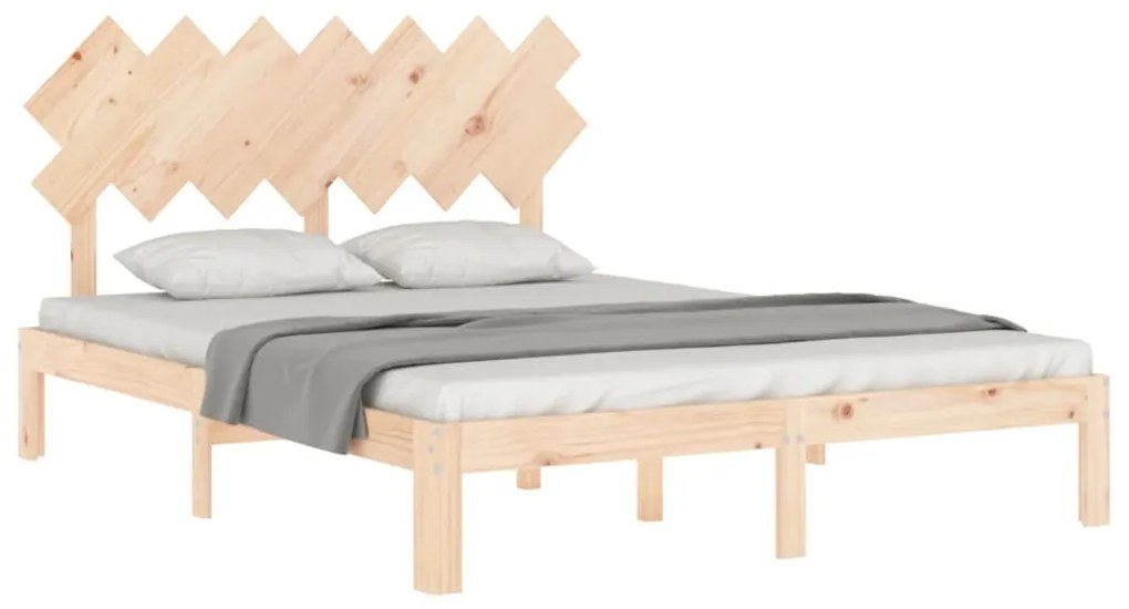 Cama sem colchão 140x200 cm madeira de pinho maciça