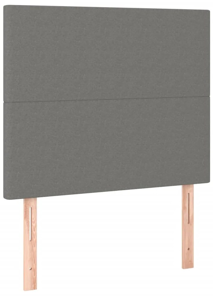 Cama com molas/colchão 100x200 cm tecido cinza-escuro