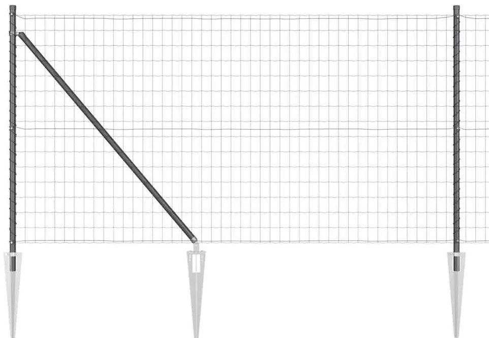 Cerca Euro com 7 Postes Pontudos 1 x 10m em Aço Galvanizado Cinza