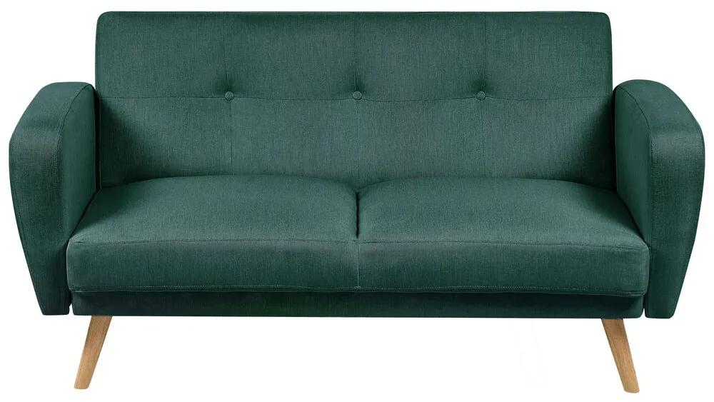 Sofá-cama 2 lugares em tecido verde escuro FLORLI Beliani