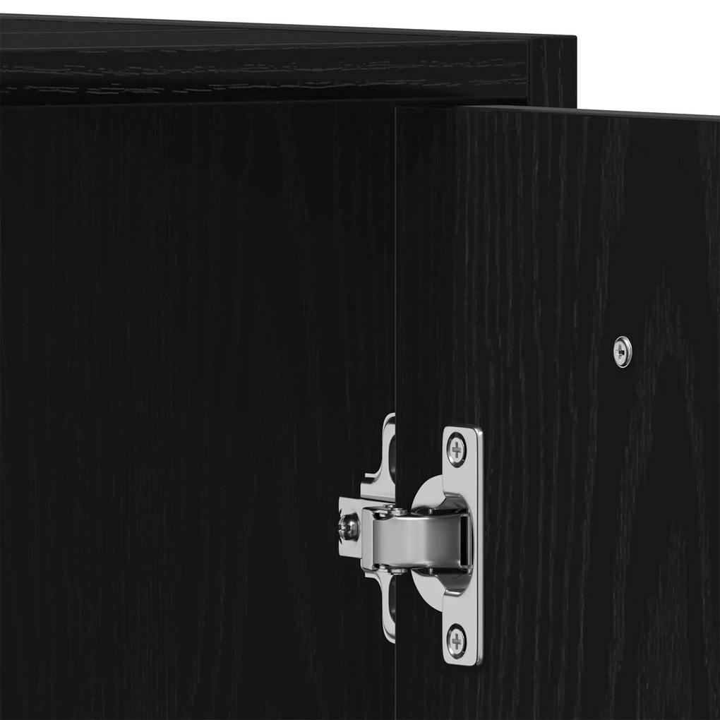 Conjunto de Móveis para Casa de Banho 4 Peças Carvalho Preto Madeira d