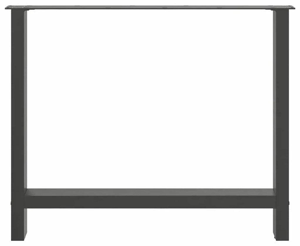 Pés para mesa de jantar antracite 2 peças 90x(72-73) cm aço