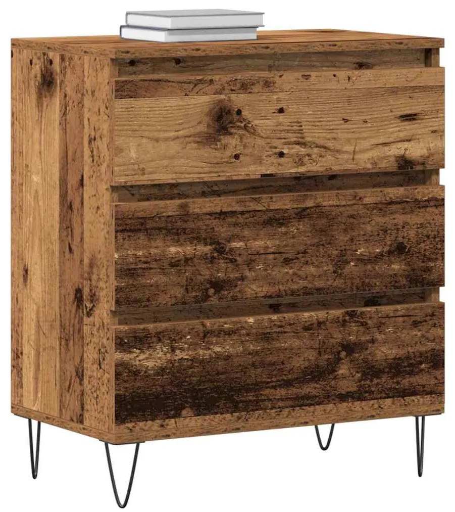 Sideboard vidaXL com Gavetas Madeira Velha 60x35x70 cm Madeira Engenha