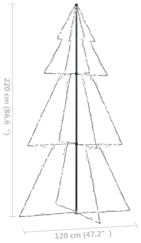 Árvore de Natal em cone 300 LEDs 120x220 cm interior e exterior