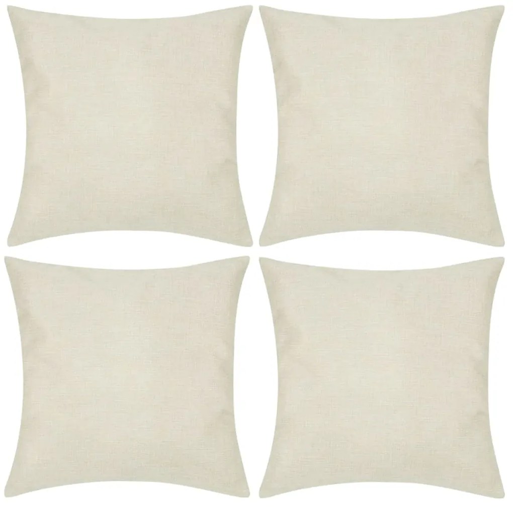 Capas de almofada estilo linho 4 pcs 80 x 80 cm bege