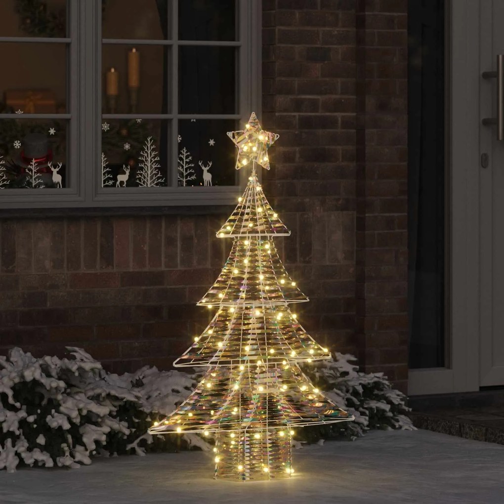 vidaXL Árvore de Natal com 120 LEDs Branco quente 120,5 cm PET