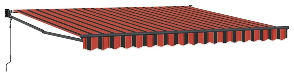 Toldo Retrátil Automático Laranja e Marrom 400x300 cm