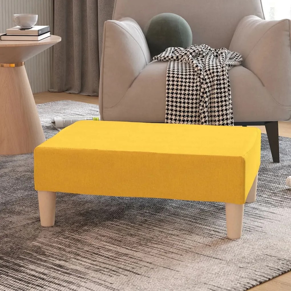 vidaXL Apoio de pés tecido 78x56x32 amarelo