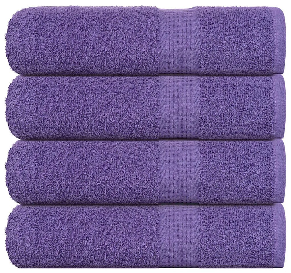 vidaXL Toalhas de mãos FROGN 4 pcs 50x100 cm 360 g/m² roxo