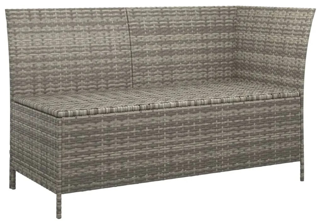 4 pcs conjunto lounge de jardim c/ almofadões vime PE cinzento