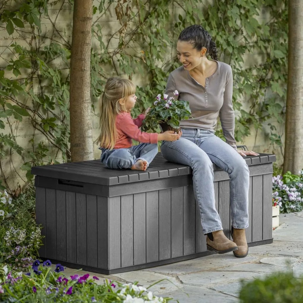 Caixa de arrumação para jardim Darwin 380 L cinzento