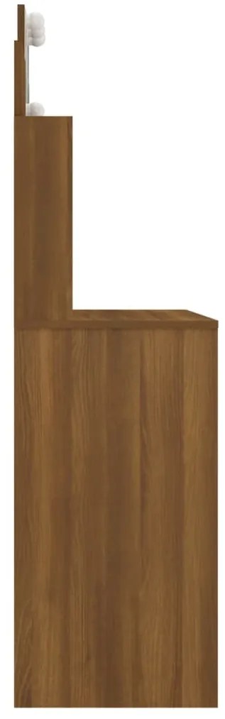 Toucador com LEDs 96x40x142 cm cor carvalho castanho