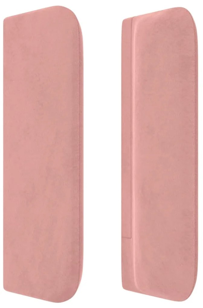 Cabeceira de cama c/ abas veludo 203x16x78/88 cm rosa
