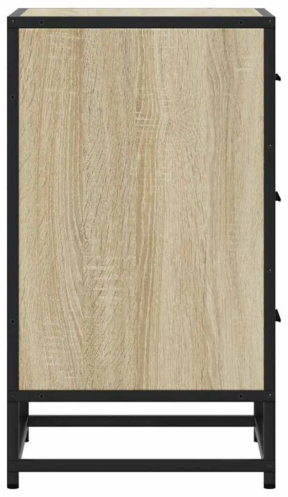 Mesa de cabeceira sonoma carvalho 40x34,5x60 cm madeira e metal