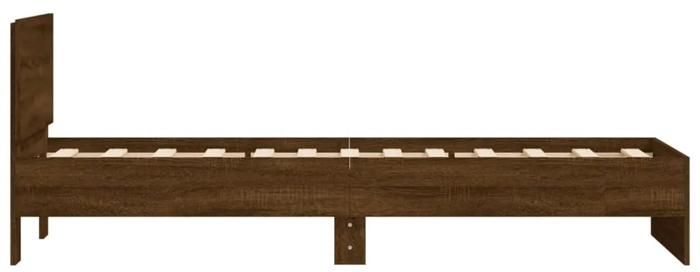Cama sem colchão com cabeceira 75x190 cm carvalho castanho