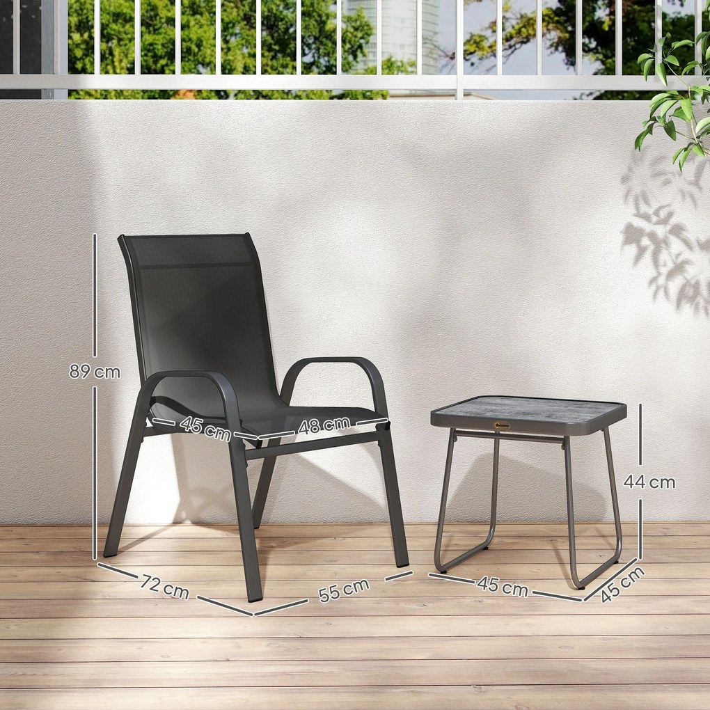Conjunto de Móveis de Jardim 3 Peças Móveis de Exterior Incluí 2 Poltr