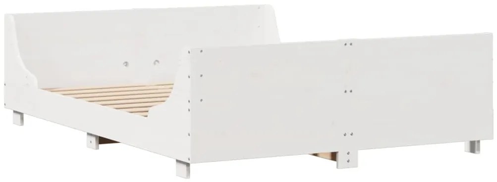 Cama com estante sem colchão 120x190 cm madeira maciça branco