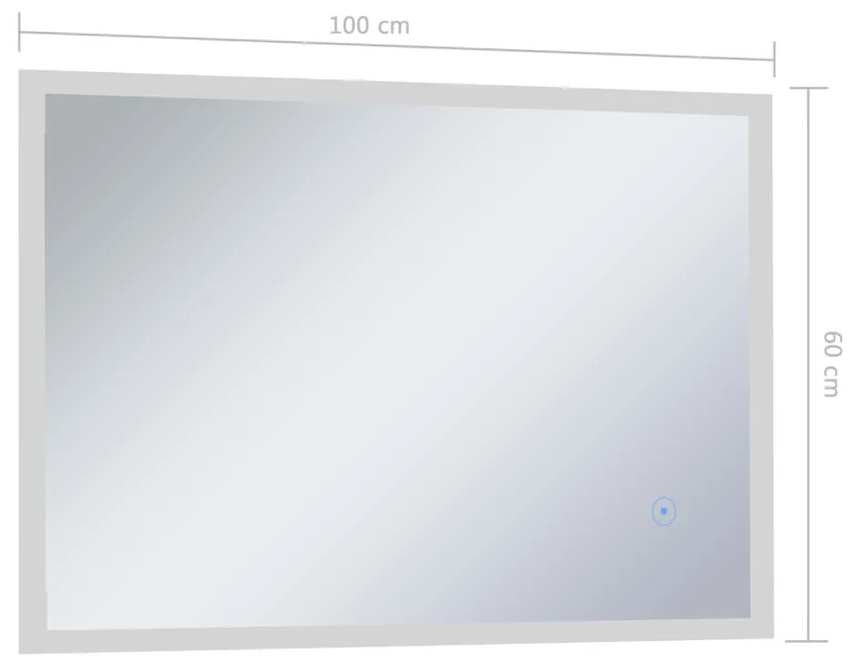 Espelho Doves com Luz LED e Sensor Touch - 100x60cm - Design Moderno