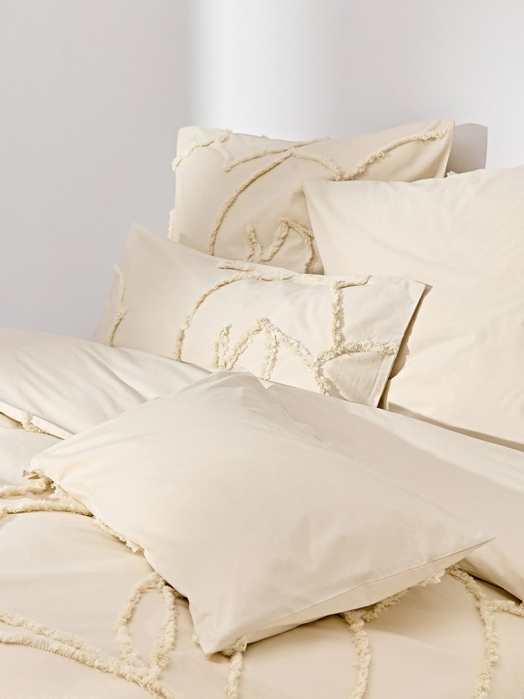 Capa de edredão em percal de algodão com acabamento acolchoado Madeline