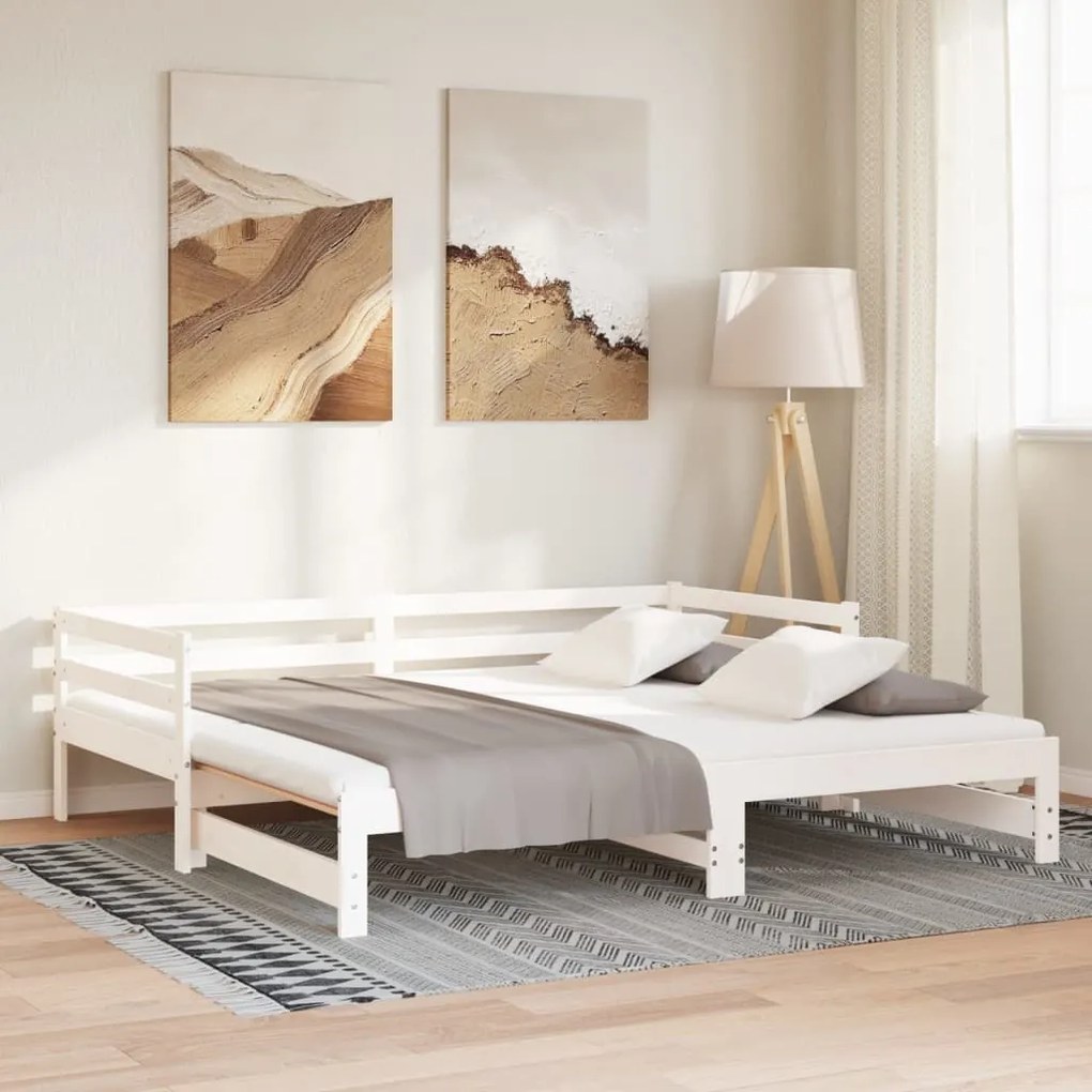 Estrutura sofá-cama de puxar sem colchão 90x190 cm branco