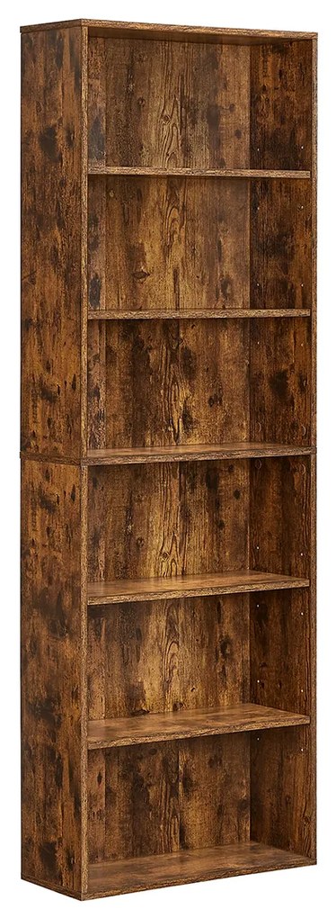 Estante de livros, com 6 prateleiras 24 x 60 x 178,5 cm castanho vintage