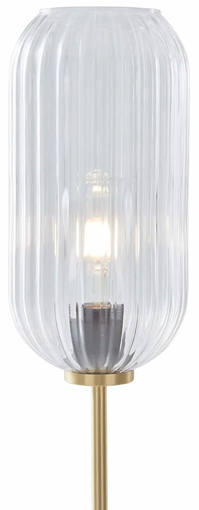Candeeiro de pé Art Déco em latão com vidro transparente - Rid Art Deco