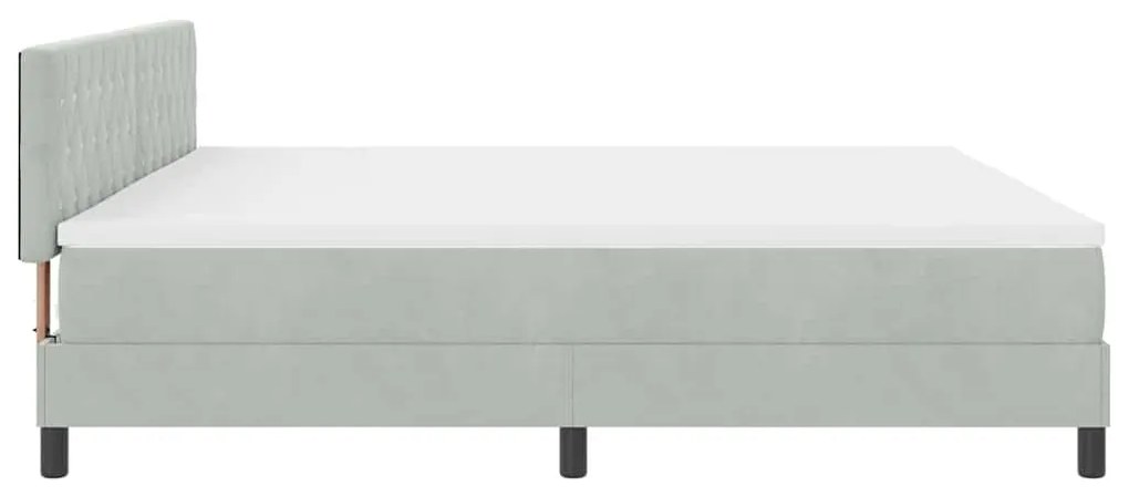 Cama Box Spring vidaXL com Colchão Cinza Claro 200x200 cm Veludo