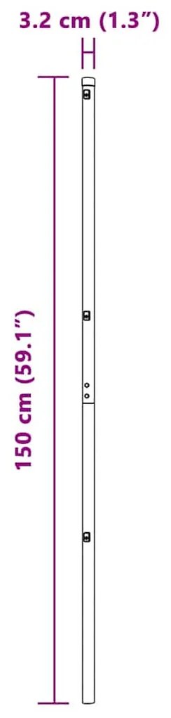 Postes de Cerca 26 pcs Verde Ø32 mm 150 cm Aço Galvanizado