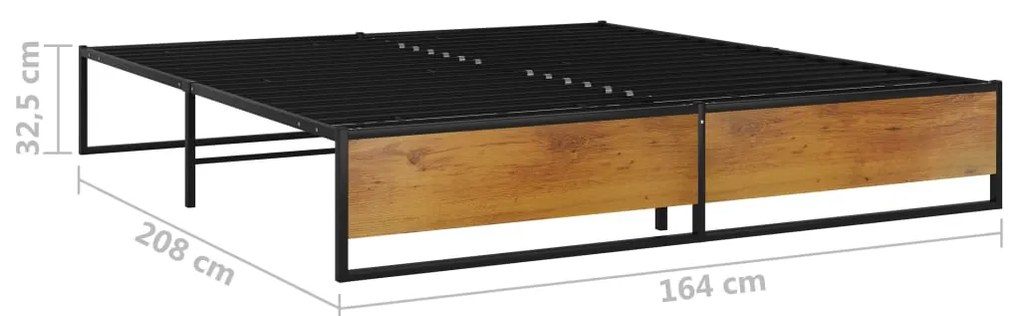 Estrutura de cama 160x200 cm metal preto
