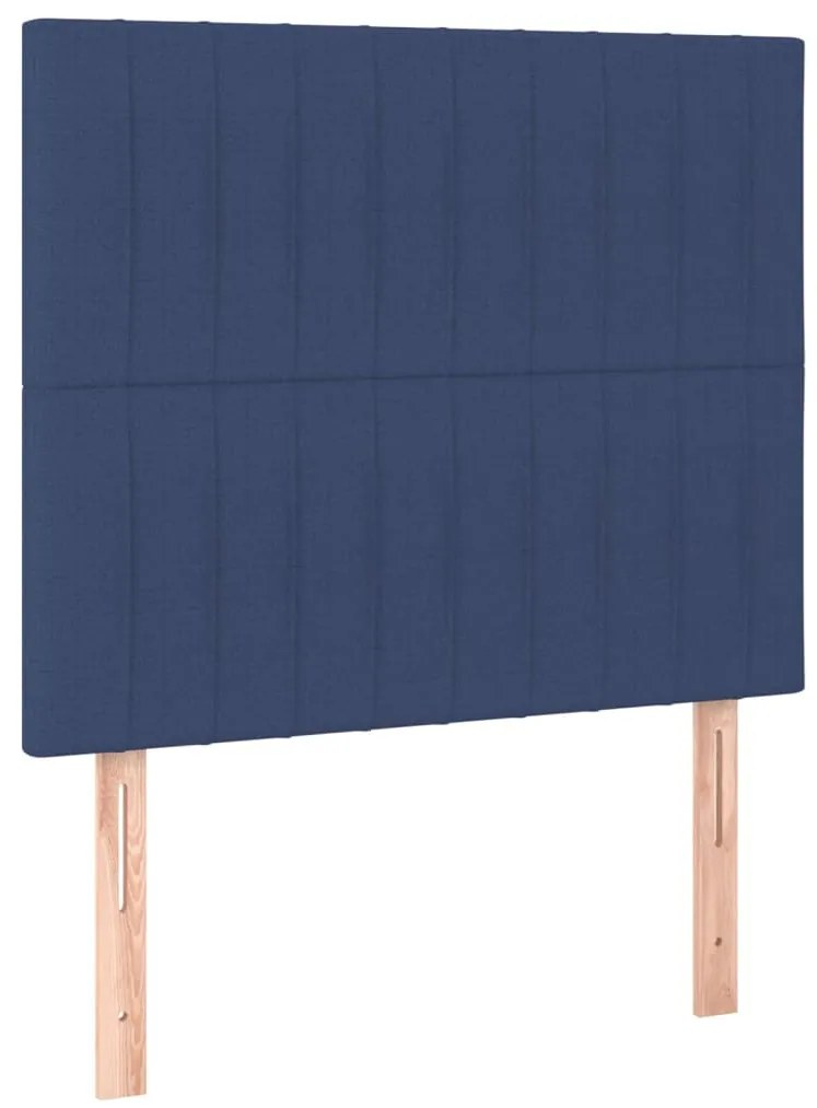 Cama com molas/colchão 90x190 cm tecido azul