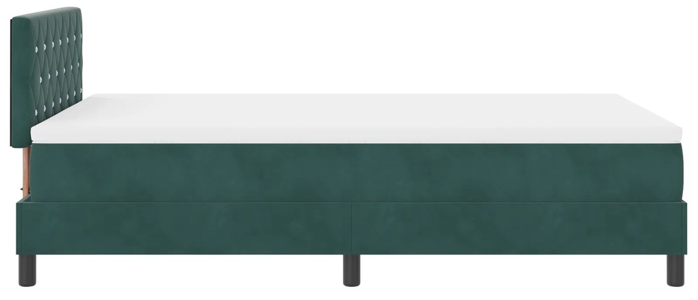 Cama Box Spring vidaXL com Colchão Verde Escuro 120x200 cm Veludo