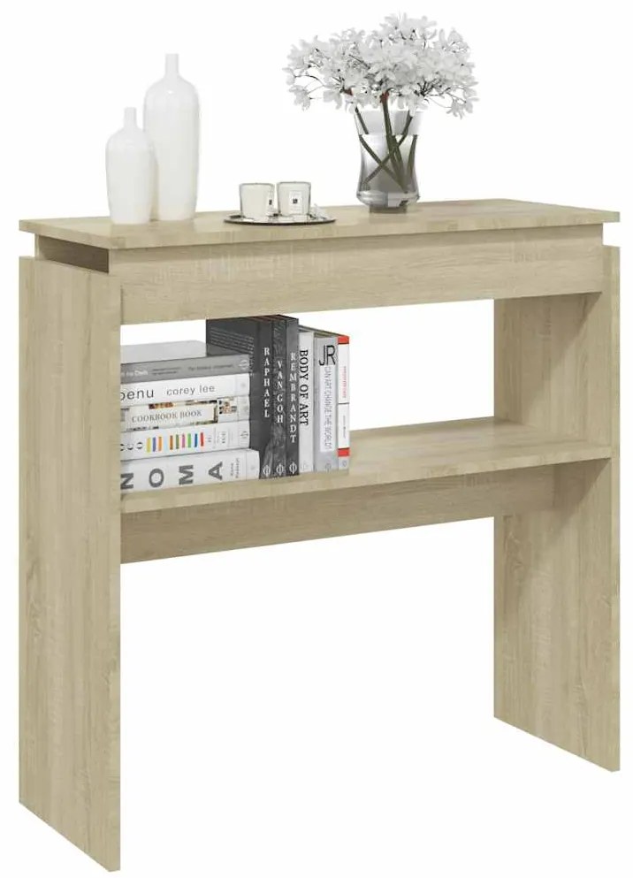 Mesa consola 80x30x80 cm derivados de madeira carvalho sonoma