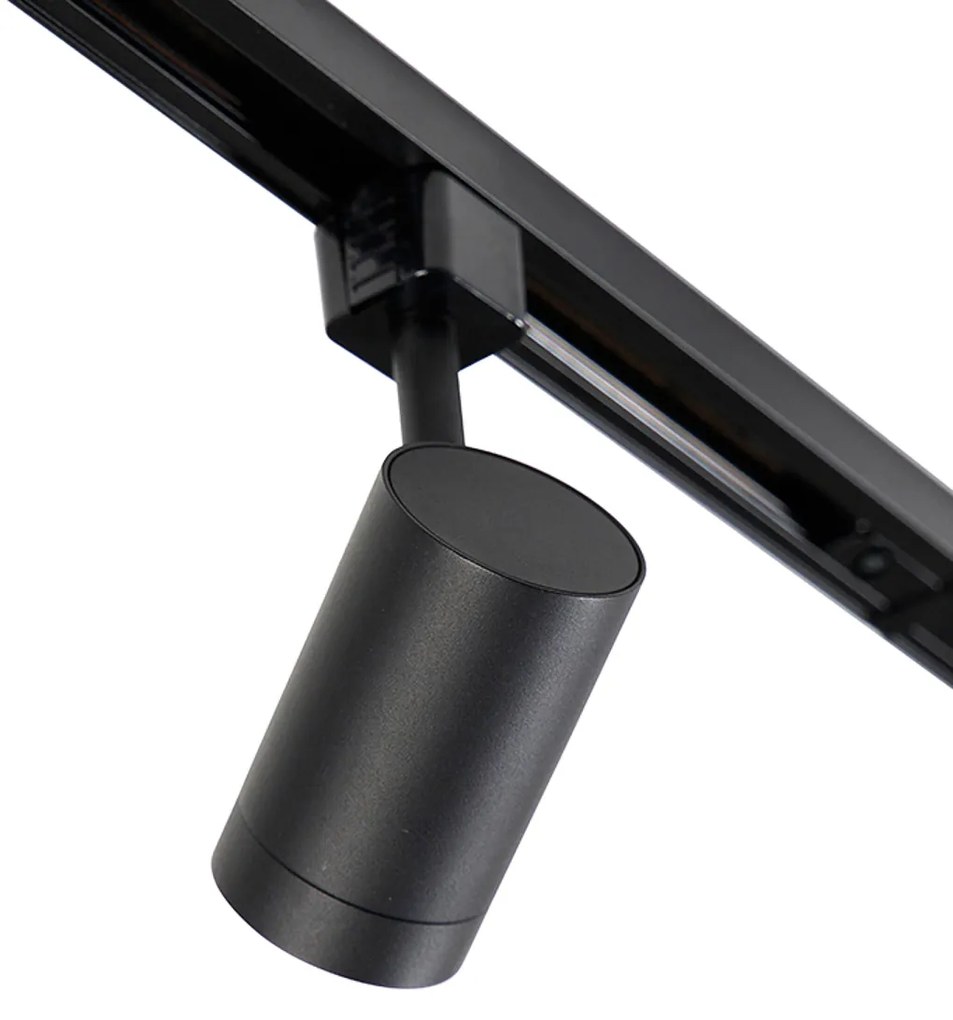 LED Sistema de calhas inteligente preto monofásico 10 luzes com Wi-Fi GU10 - Jeana Moderno