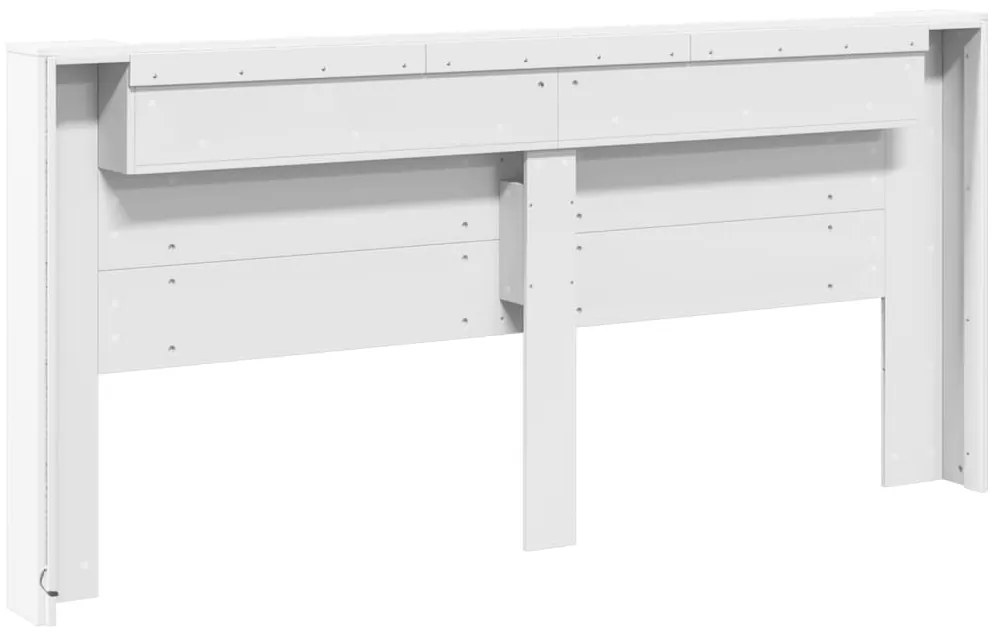 Armário de cabeceira com luzes LED 220x16,5x103,5 cm branco
