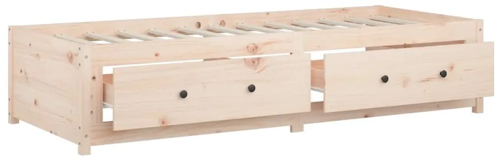 Sofá-cama de solteiro pequeno 75x190 cm pinho maciço