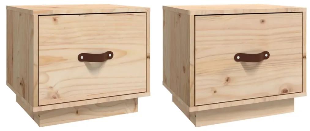 Mesas de cabeceira 2 pcs 40x34x35 cm madeira de pinho maciça