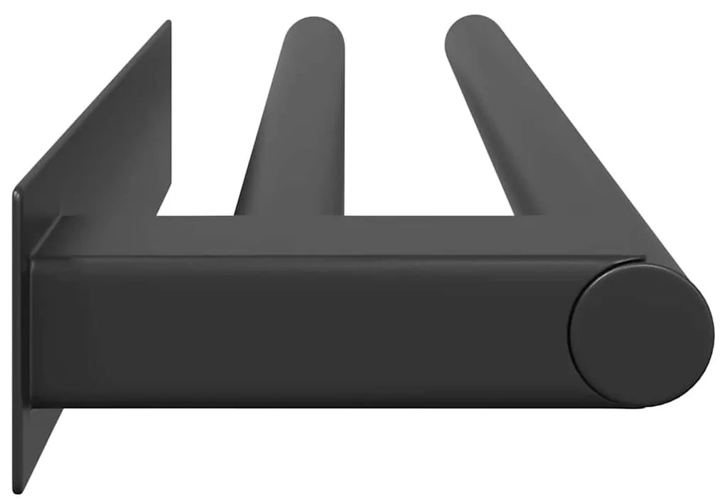 Suporte de Toalha Preto 40 x 9 x 4 cm Aço inoxidável